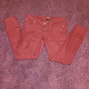 EXPRESS Red Jean Leggings